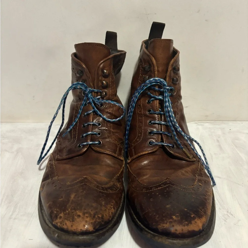 To Boot New York Adam Derrick Henley Brown Leather Wingtip Boots Mens 9 Italy